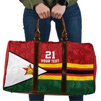 Zimbabwe Cricket Custom Travel Bag Zimbabwean Pattern Flag Motif - Wonder Print Shop