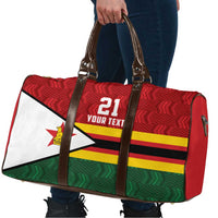 Zimbabwe Cricket Custom Travel Bag Zimbabwean Pattern Flag Motif - Wonder Print Shop
