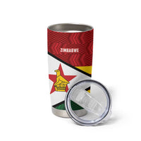 Zimbabwe Cricket Custom Tumbler Cup Zimbabwean Pattern Flag Motif - Wonder Print Shop