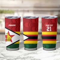Zimbabwe Cricket Custom Tumbler Cup Zimbabwean Pattern Flag Motif - Wonder Print Shop