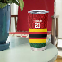 Zimbabwe Cricket Custom Tumbler Cup Zimbabwean Pattern Flag Motif - Wonder Print Shop