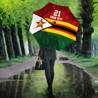 Zimbabwe Cricket Custom Umbrella Zimbabwean Pattern Flag Motif - Wonder Print Shop