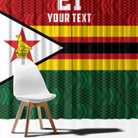 Zimbabwe Cricket Custom Window Curtain Zimbabwean Pattern Flag Motif - Wonder Print Shop