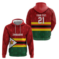 Zimbabwe Cricket Custom Zip Hoodie Zimbabwean Pattern Flag Motif - Wonder Print Shop