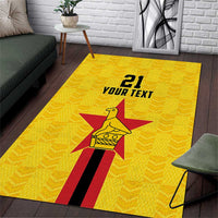 Zimbabwe Football Custom Area Rug The Warriors with Zimbabwe Bird - Wonder Print Shop