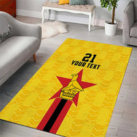 Zimbabwe Football Custom Area Rug The Warriors with Zimbabwe Bird - Wonder Print Shop