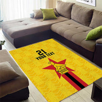 Zimbabwe Football Custom Area Rug The Warriors with Zimbabwe Bird - Wonder Print Shop