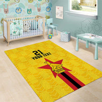 Zimbabwe Football Custom Area Rug The Warriors with Zimbabwe Bird - Wonder Print Shop