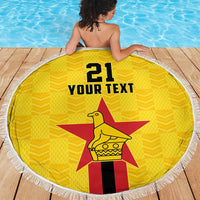 Zimbabwe Football Custom Beach Blanket The Warriors with Zimbabwe Bird - Wonder Print Shop