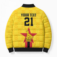 Zimbabwe Football Custom Bomber Puffer Jacket The Warriors with Zimbabwe Bird - Wonder Print Shop