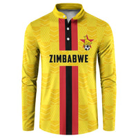 Zimbabwe Football Custom Button Sweatshirt The Warriors with Zimbabwe Bird - Wonder Print Shop