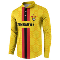 Zimbabwe Football Custom Button Sweatshirt The Warriors with Zimbabwe Bird - Wonder Print Shop