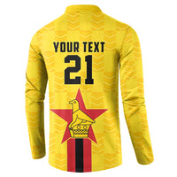 Zimbabwe Football Custom Button Sweatshirt The Warriors with Zimbabwe Bird - Wonder Print Shop