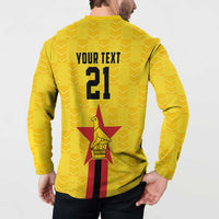 Zimbabwe Football Custom Button Sweatshirt The Warriors with Zimbabwe Bird - Wonder Print Shop