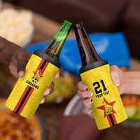 Zimbabwe Football Custom 4 in 1 Can Cooler Tumbler The Warriors with Zimbabwe Bird - Wonder Print Shop