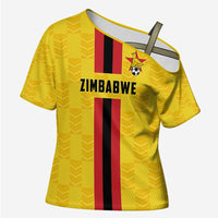 Zimbabwe Football Custom Cross Shoulder Shirt The Warriors with Zimbabwe Bird - Wonder Print Shop