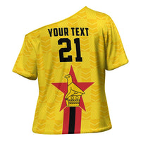 Zimbabwe Football Custom Cross Shoulder Shirt The Warriors with Zimbabwe Bird - Wonder Print Shop