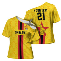 Zimbabwe Football Custom Cross Shoulder Shirt The Warriors with Zimbabwe Bird - Wonder Print Shop