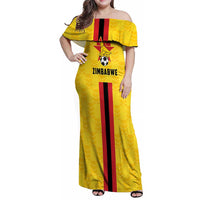 Zimbabwe Football Custom Family Matching Off Shoulder Maxi Dress and Hawaiian Shirt The Warriors with Zimbabwe Bird - Wonder Print Shop
