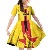Zimbabwe Football Custom Family Matching Off Shoulder Short Dress and Hawaiian Shirt The Warriors with Zimbabwe Bird - Wonder Print Shop