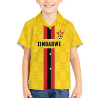 Zimbabwe Football Custom Family Matching Short Sleeve Bodycon Dress and Hawaiian Shirt The Warriors with Zimbabwe Bird - Wonder Print Shop