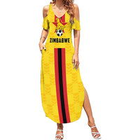 Zimbabwe Football Custom Family Matching Summer Maxi Dress and Hawaiian Shirt The Warriors with Zimbabwe Bird - Wonder Print Shop