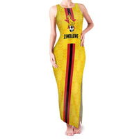 Zimbabwe Football Custom Family Matching Tank Maxi Dress and Hawaiian Shirt The Warriors with Zimbabwe Bird - Wonder Print Shop