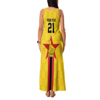 Zimbabwe Football Custom Family Matching Tank Maxi Dress and Hawaiian Shirt The Warriors with Zimbabwe Bird - Wonder Print Shop