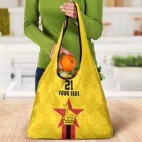 Zimbabwe Football Custom Grocery Bag The Warriors with Zimbabwe Bird - Wonder Print Shop