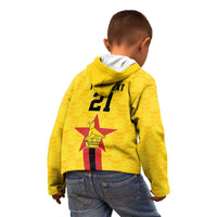Zimbabwe Football Custom Kid Hoodie The Warriors with Zimbabwe Bird - Wonder Print Shop