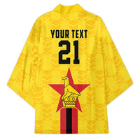 Zimbabwe Football Custom Kimono The Warriors with Zimbabwe Bird - Wonder Print Shop