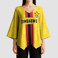 Zimbabwe Football Custom Kimono Sleeve Blouse The Warriors with Zimbabwe Bird - Wonder Print Shop