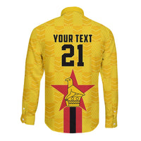 Zimbabwe Football Custom Long Sleeve Button Shirt The Warriors with Zimbabwe Bird - Wonder Print Shop
