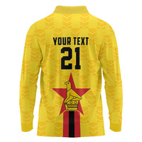 Zimbabwe Football Custom Long Sleeve Polo Shirt The Warriors with Zimbabwe Bird - Wonder Print Shop