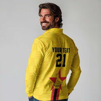 Zimbabwe Football Custom Long Sleeve Polo Shirt The Warriors with Zimbabwe Bird - Wonder Print Shop