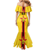 Zimbabwe Football Custom Mermaid Dress The Warriors with Zimbabwe Bird - Wonder Print Shop
