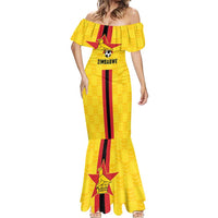 Zimbabwe Football Custom Mermaid Dress The Warriors with Zimbabwe Bird - Wonder Print Shop