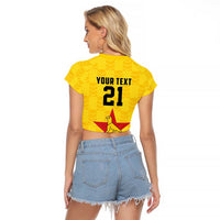 Zimbabwe Football Custom Raglan Cropped T Shirt The Warriors with Zimbabwe Bird - Wonder Print Shop
