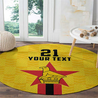 Zimbabwe Football Custom Round Carpet The Warriors with Zimbabwe Bird - Wonder Print Shop