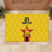 Zimbabwe Football Custom Rubber Doormat The Warriors with Zimbabwe Bird - Wonder Print Shop