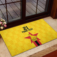 Zimbabwe Football Custom Rubber Doormat The Warriors with Zimbabwe Bird - Wonder Print Shop