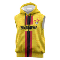 Zimbabwe Football Custom Sleeveless Zip Hoodie The Warriors with Zimbabwe Bird - Wonder Print Shop