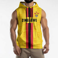 Zimbabwe Football Custom Sleeveless Zip Hoodie The Warriors with Zimbabwe Bird - Wonder Print Shop