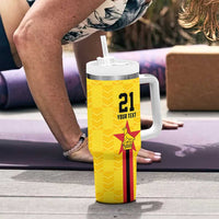 Zimbabwe Football Custom Tumbler With Handle The Warriors with Zimbabwe Bird - Wonder Print Shop