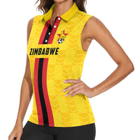 Zimbabwe Football Custom Women Sleeveless Polo Shirt The Warriors with Zimbabwe Bird - Wonder Print Shop