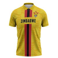 Zimbabwe Football Custom Zipper Polo Shirt The Warriors with Zimbabwe Bird - Wonder Print Shop