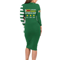Zimbabwe Rugby Family Matching Long Sleeve Bodycon Dress and Hawaiian Shirt One For The History Sables - Wonder Print Shop