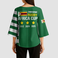 Zimbabwe Rugby Kimono Sleeve Blouse One For The History Sables - Wonder Print Shop