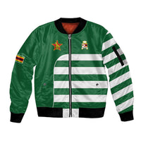 Zimbabwe Rugby Sleeve Zip Bomber Jacket One For The History Sables - Wonder Print Shop