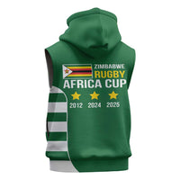 Zimbabwe Rugby Sleeveless Zip Hoodie One For The History Sables - Wonder Print Shop